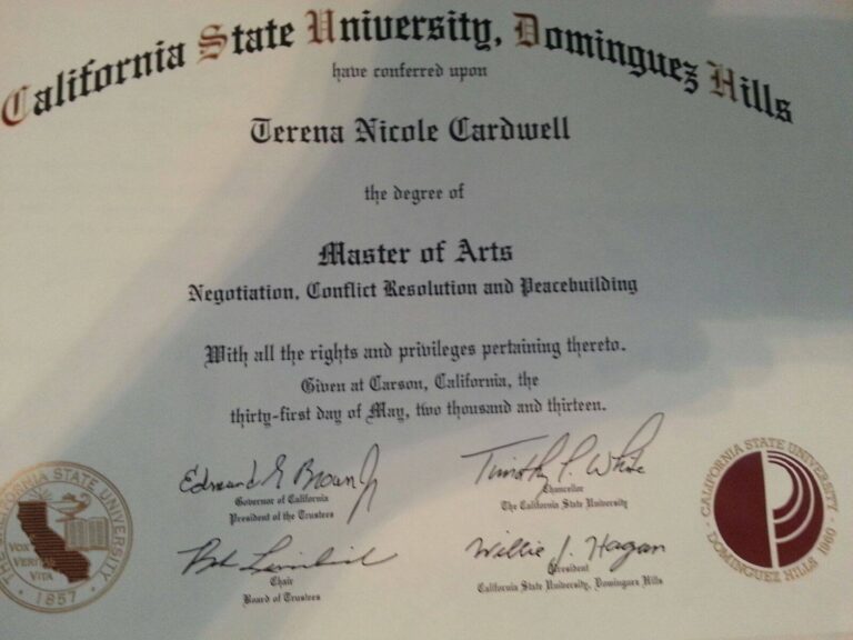 Masters Certificate